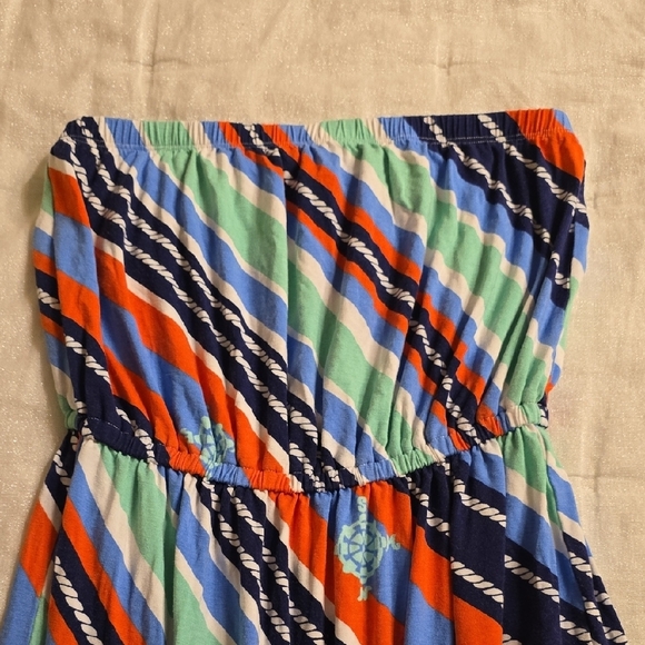 Lilly Pulitzer Blue and Orange Striped Maxi Dress - Picture 5 of 10